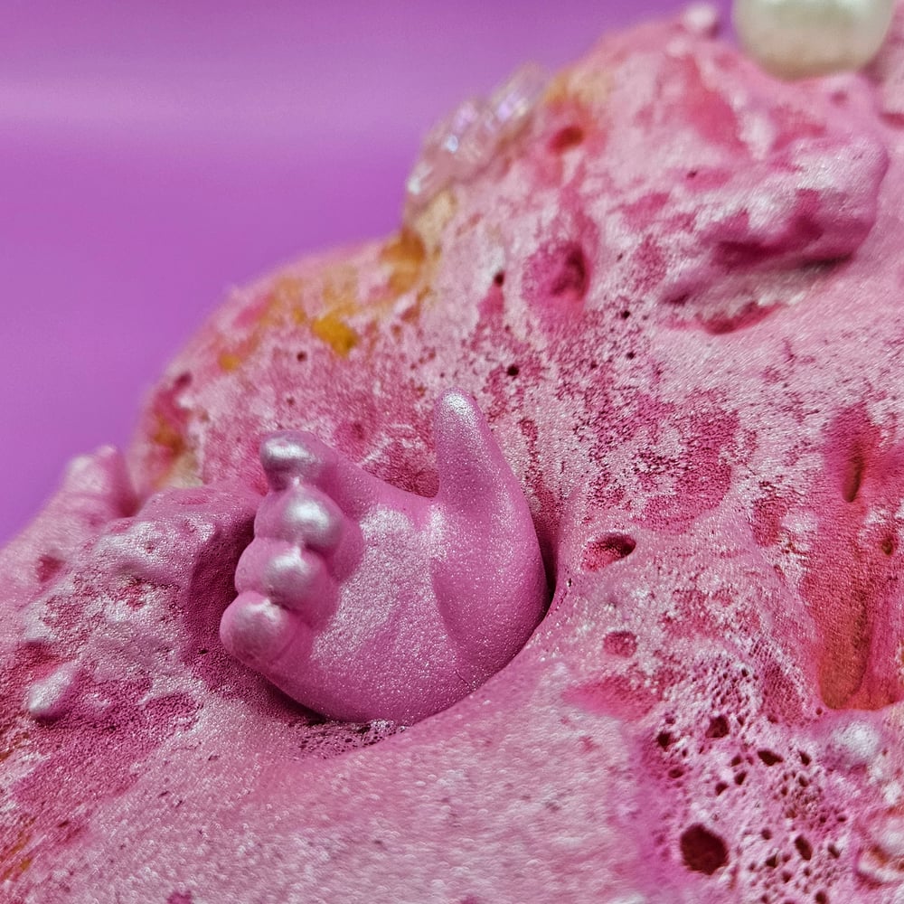 Image of Pink Alien Asteroid Wall Sculpture