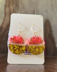Image 4 of Lightweight 1/2 circle earrings - multi colors/styles to choose from
