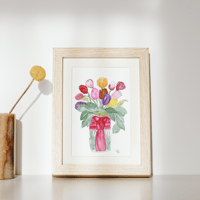 Image 3 of Tulips with a fancy knot- Poster Print