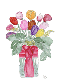 Image 5 of Tulips with a fancy knot- Poster Print