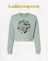 Image 1 of  Pre Order Crop Top CREW Sweatshirt Pacific Wonderland