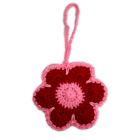 Bag Charm Pouch ⋆ Pink & Red Flower