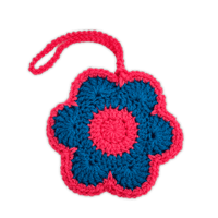 Image 1 of Bag Charm Pouch ⋆ Blue & Pink Flower