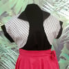 White and Black Polka Dot Bolero
