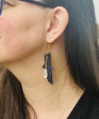 Image 2 of Quartz Raven Earrings 