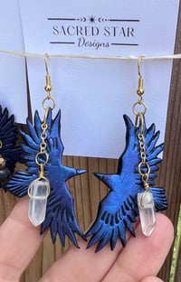Image 3 of Quartz Raven Earrings 
