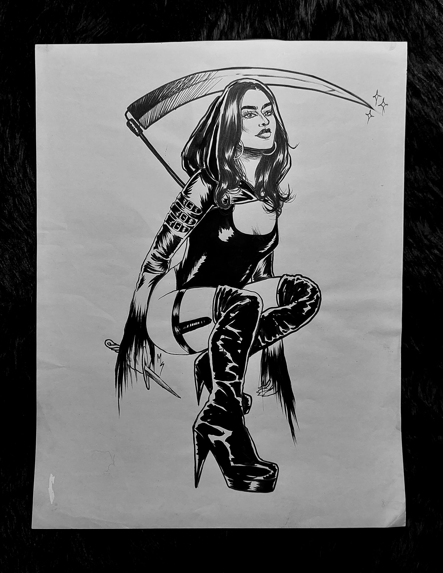 Spooky Portrait Ink Original