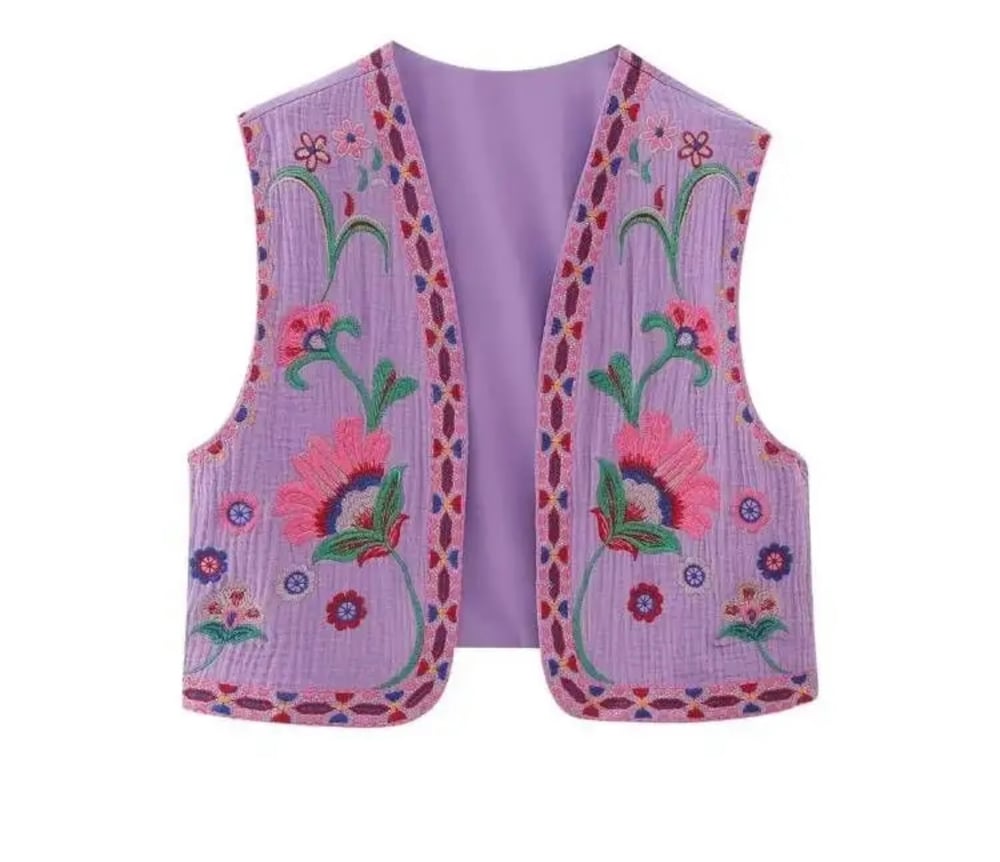 Image of Purple embroidered waistcoat 💜