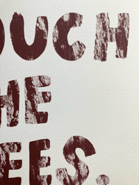 Image 2 of TOUCH THE TREES - SCREEN PRINT - BROWN