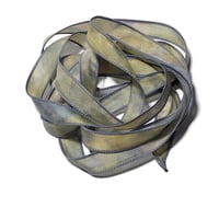 Image 3 of 1PC. LAVENDER MIST 42" Hand dyed finished edge Habotai silk ribbon