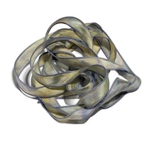 Image 4 of 1PC. LAVENDER MIST 42" Hand dyed finished edge Habotai silk ribbon
