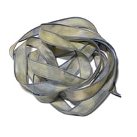 Image 5 of 1PC. LAVENDER MIST 42" Hand dyed finished edge Habotai silk ribbon