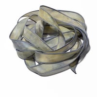 Image 1 of 1PC. LAVENDER MIST 42" Hand dyed finished edge Habotai silk ribbon