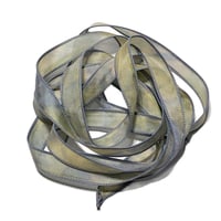 Image 6 of 1PC. LAVENDER MIST 42" Hand dyed finished edge Habotai silk ribbon