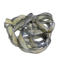 Image 7 of 1PC. LAVENDER MIST 42" Hand dyed finished edge Habotai silk ribbon