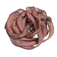 Image 6 of 1PC. BRICK 42" Hand dyed finished edge Habotai silk ribbon