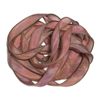 Image 7 of 1PC. BRICK 42" Hand dyed finished edge Habotai silk ribbon