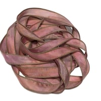 Image 8 of 1PC. BRICK 42" Hand dyed finished edge Habotai silk ribbon