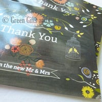 Image 2 of 20 Flat "Thank You" Wedding Note Cards