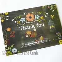 Image 1 of 20 Flat "Thank You" Wedding Note Cards
