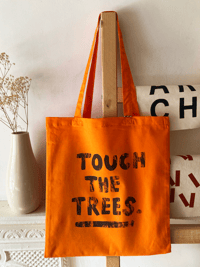 Image 1 of TOUCH THE TREES - TOTE BAG - ORANGE