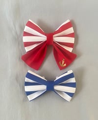Image 1 of Nautical Stripe Bow Tie / Sailor Bow