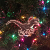 Image 1 of Velociraptor JURASSIC Christmas ORNAMENT!