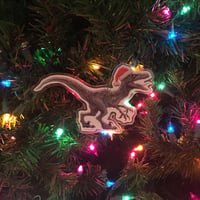 Image 2 of Velociraptor JURASSIC Christmas ORNAMENT!