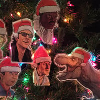 Image 3 of JURASSIC Christmas Ornament 8 Pack SET! Free JURASSIC XMAS CARD Included.