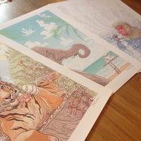 Image 4 of SNOW MONKEY, TIGER'S CHAI & ELEPHANT'S TEACUP 13x19" 3 PRINT COMBO!