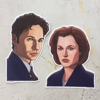 Image 1 of SPOOKY Scully/Mulder Sticker COMBO!