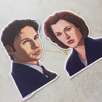 Image 3 of SPOOKY Scully/Mulder Sticker COMBO!