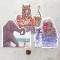 Image 5 of Animals Drinking Tea 3 Pack STICKER COMBO