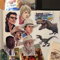 Image 1 of JURASSIC Fridge Magnet 8 Pack SET - Free Ian Birthday card w Purchase!