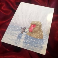 Image 2 of Snow Monkey Tea Greeting Card