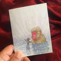 Image 3 of Snow Monkey Tea Greeting Card