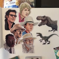 Image 2 of JURASSIC Fridge Magnet 8 Pack SET - Free Ian Birthday card w Purchase!