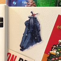 Image 1 of GREY WIZARD Christmas FRIDGE MAGNET!