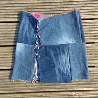 DENIM PATCH MINI SKIRT