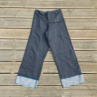 DENIM SUIT TROUSERS