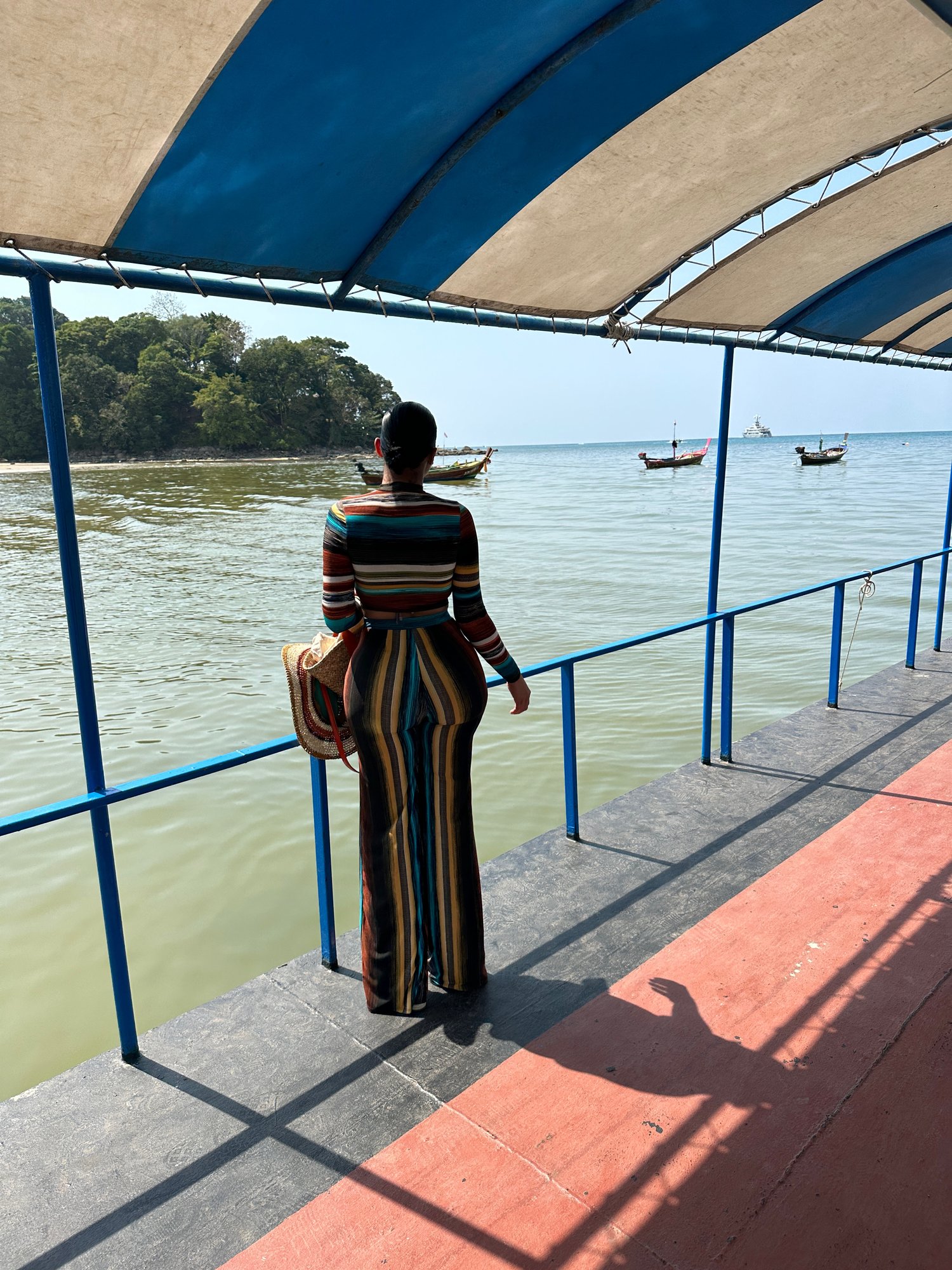 Image of STRIPED MULTI-TONE TROUSER SET (M)