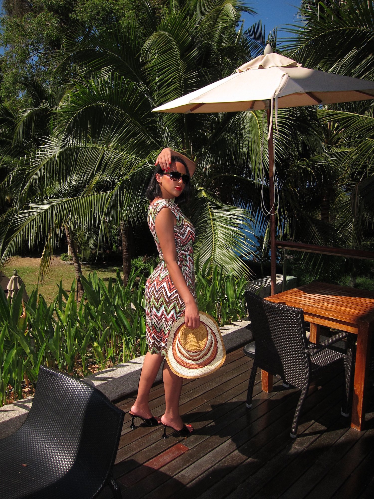 Image of ABSTRACT MULTI-TONE MINI WRAP DRESS (S/M)