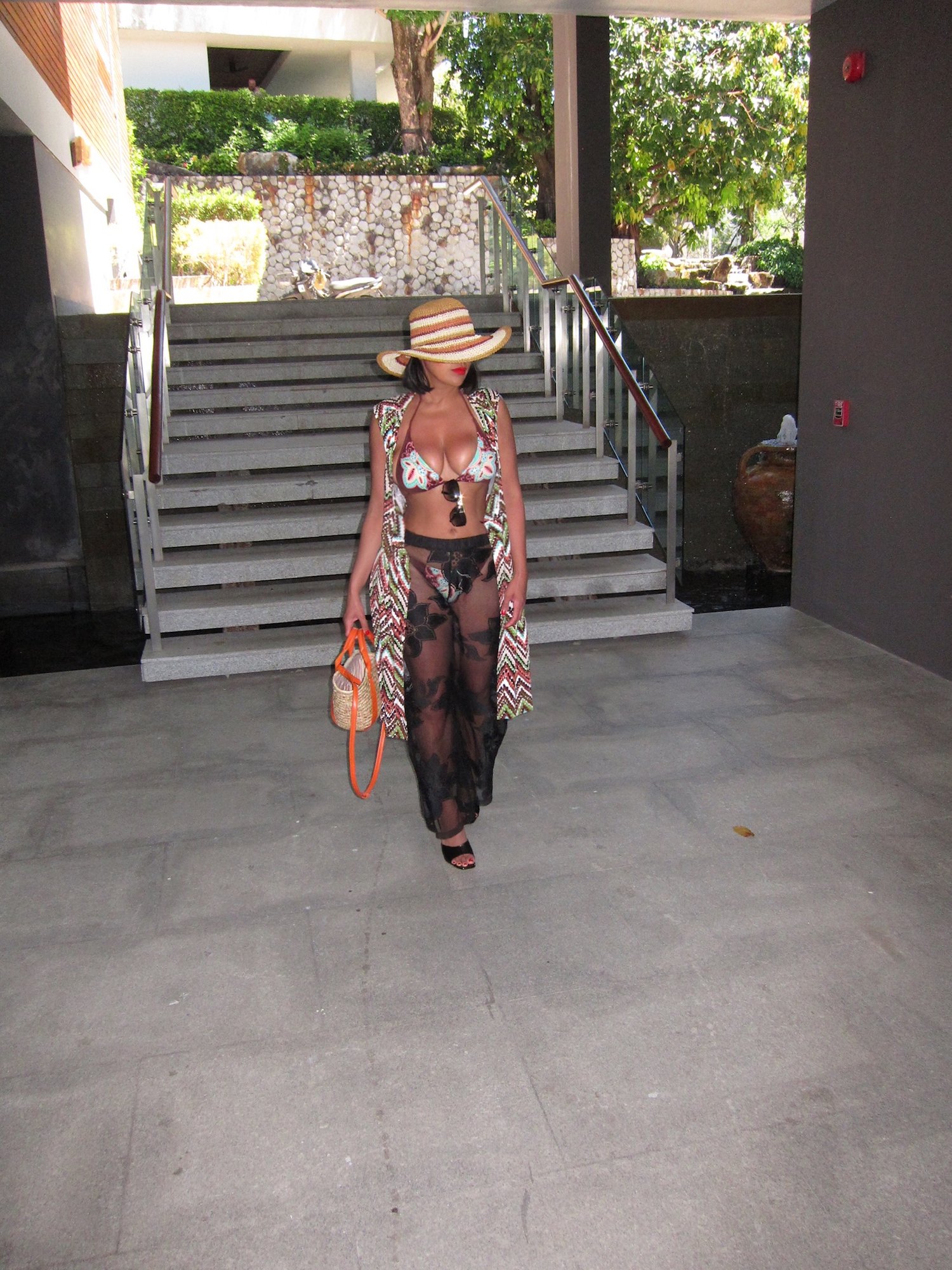 Image of ABSTRACT MULTI-TONE MINI WRAP DRESS (S/M)