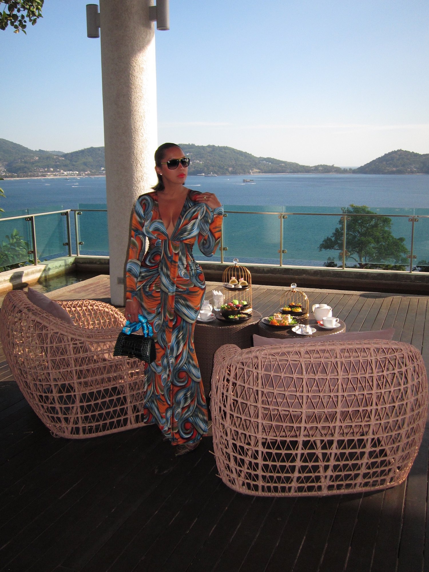 Image of WAVE PRINT MAXI DRESS (MEDIUM)