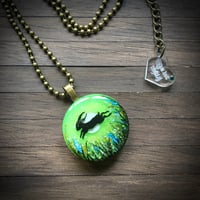 Image 2 of Leaping Hare in Green Field Pendant