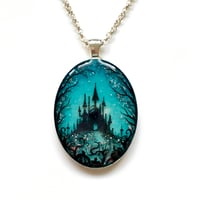 Image 2 of Cinderella's Castle Hand Painted Resin Pendant