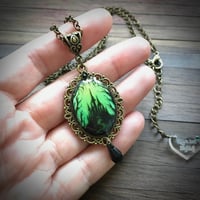 Image 1 of Enchanted Castle Green Cameo Necklace