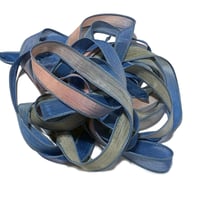 Image 1 of 1PC. SOLAR FLARE 42" hand dyed wrist wrap bracelet silk ribbonby COLOR KISSED SILK