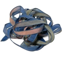 Image 6 of 1PC. SOLAR FLARE 42" hand dyed wrist wrap bracelet silk ribbonby COLOR KISSED SILK