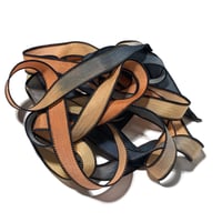 Image 2 of 1PC. SOUTHERN SUNSET 42" hand dyed wrist wrap bracelet silk ribbonby COLOR KISSED SILK
